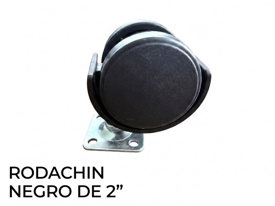 Rodachín negro de 2" de Versastico en Bogotá: rueda 2", montaje Platina, giro Giratorio